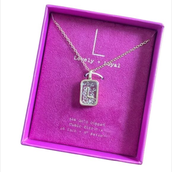 NWT A New Day 14K Gold Dipped Initial Shaker Necklace (A–Z) Cubic Zirconia - Picture 9 of 9